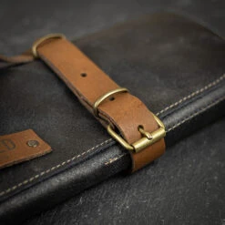 Crafted Black Leather Knife Roll -Kitchen Knife Store crafted kniferoll blk 3