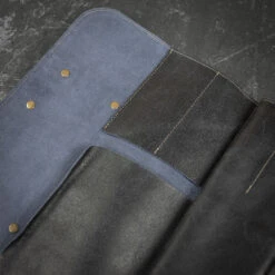 Crafted Black Leather Knife Roll -Kitchen Knife Store crafted kniferoll blk 5