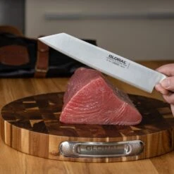 Global Accessories GCB-4535EG Global End Grain Board, 35cm Dia, 4.5cm Thick -Kitchen Knife Store global accessories gcb 4535eg global end grain board 35cm dia 4 5cm thick p652 12200 image