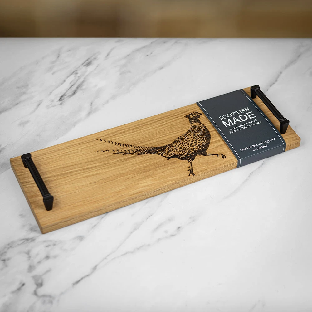 Just Slate Pheasant Oak Serving Tray With Black Steel Handles 4 Just Slate Pheasant Oak Serving Tray With Black Steel Handles - Image 2