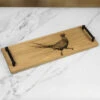 Just Slate Pheasant Oak Serving Tray With Black Steel Handles -Kitchen Knife Store js so sst ph justslate pheasant oaktray 2