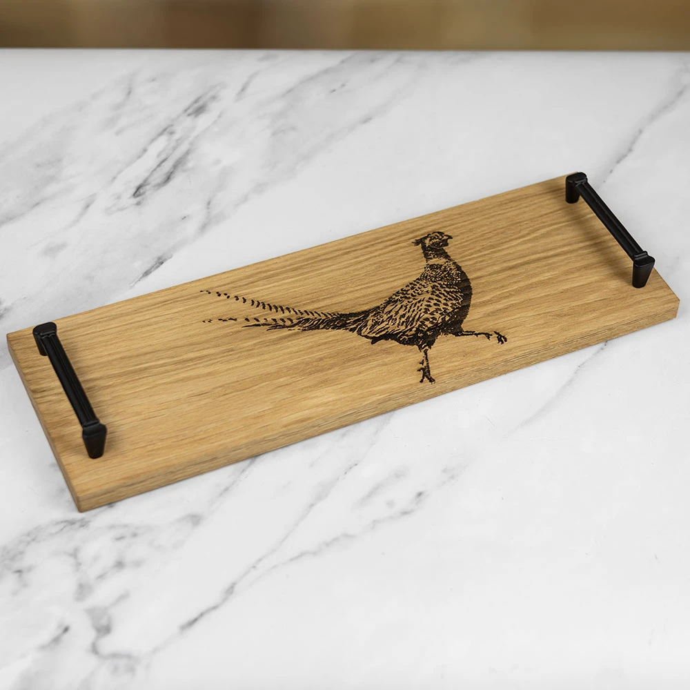 Just Slate Pheasant Oak Serving Tray With Black Steel Handles 3 Just Slate Pheasant Oak Serving Tray With Black Steel Handles