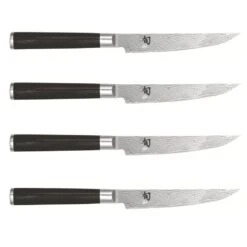 Kai Shun Classic 4-piece Steak Knife Set - Damascus Steel Blades 12.5cm -Kitchen Knife Store kai shun classic 4 piece steak knife set 1