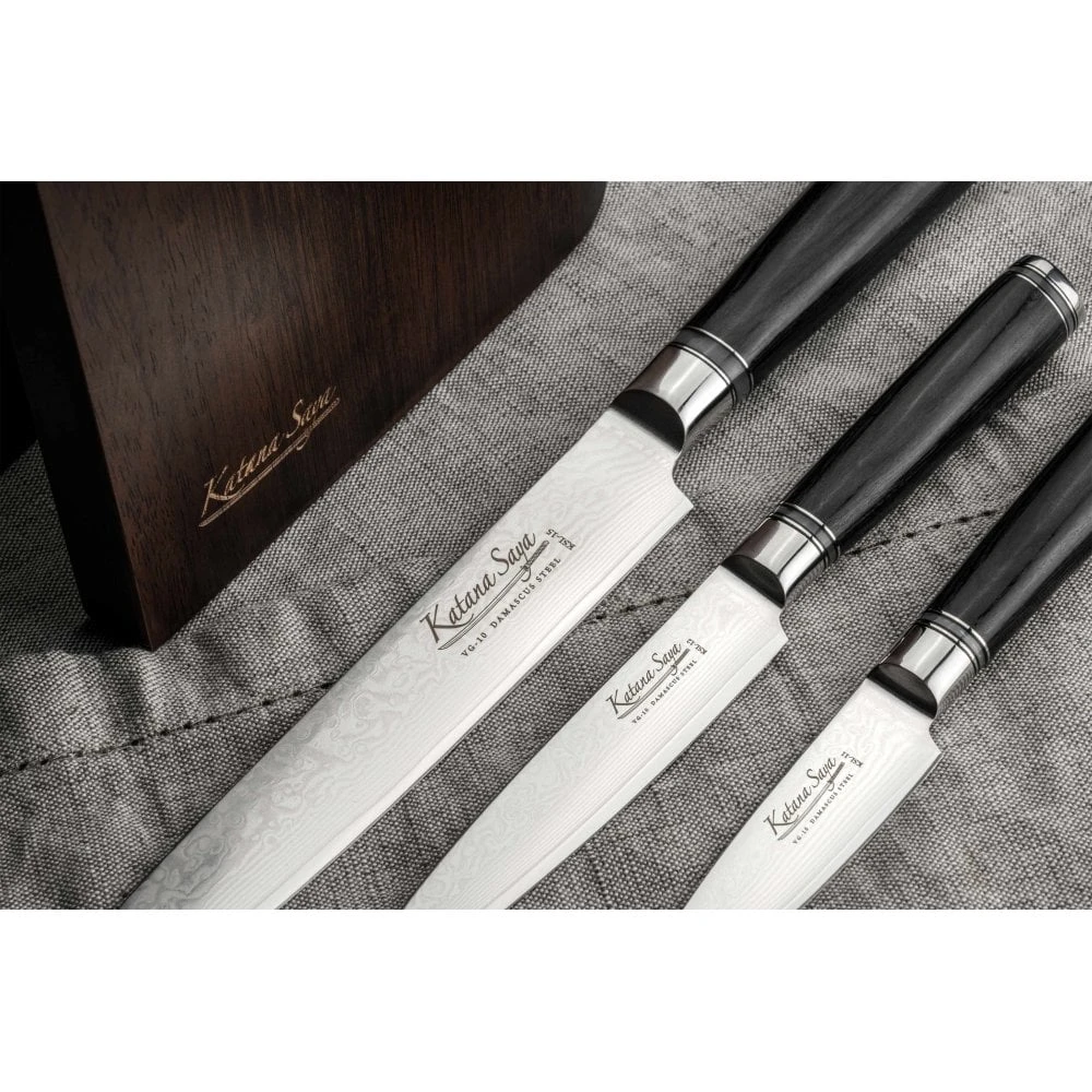 Katana Saya Pakkawood Katana Saya Pakkawood 6 Piece Knife Block Set 4 Katana Saya Pakkawood Katana Saya Pakkawood 6 Piece Knife Block Set - Image 2