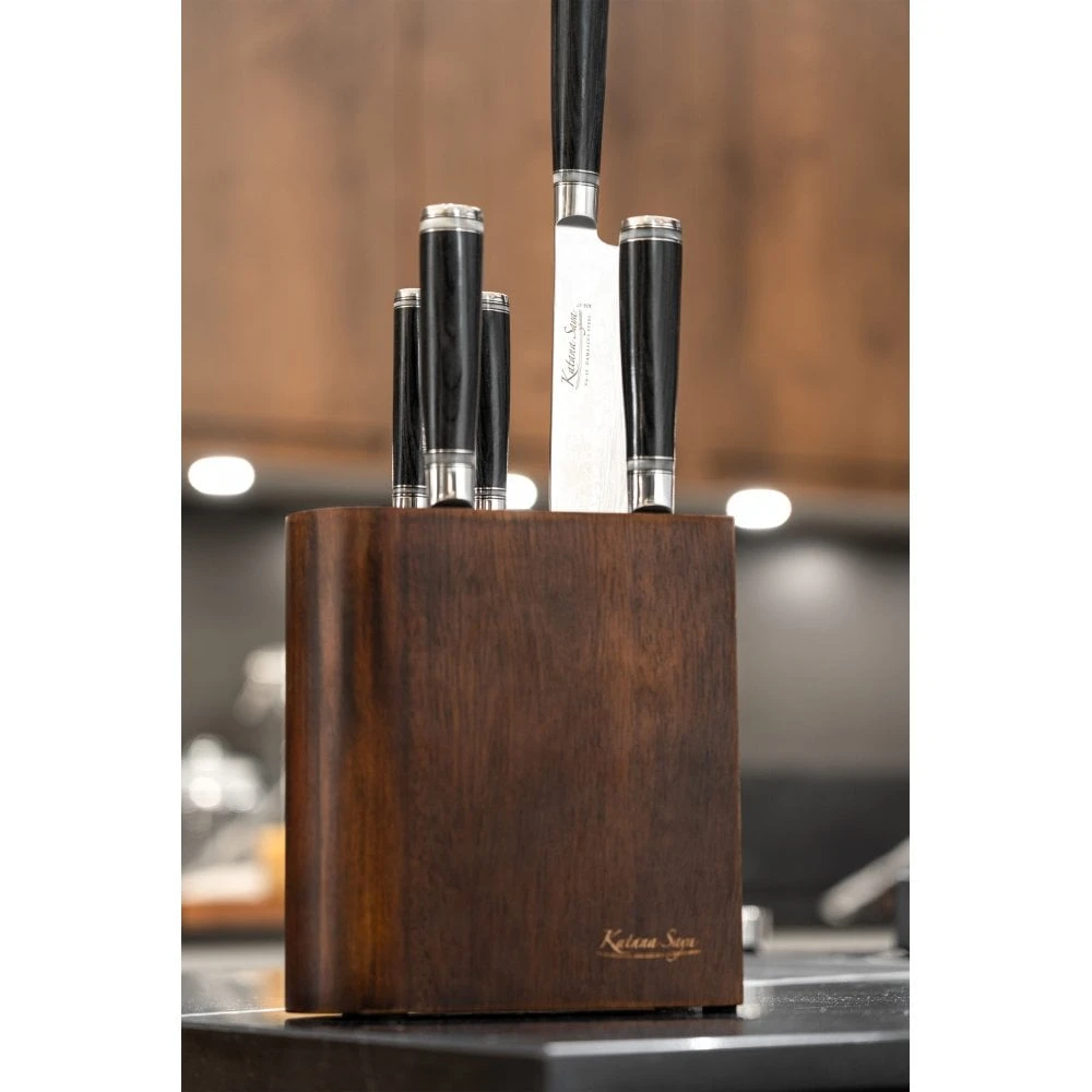 Katana Saya Pakkawood Katana Saya Pakkawood 6 Piece Knife Block Set 6 Katana Saya Pakkawood Katana Saya Pakkawood 6 Piece Knife Block Set - Image 4