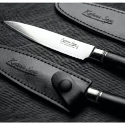 Katana Saya Pakkawood 12cm Utility Knife 12 Katana Saya Pakkawood 12cm Utility Knife -Kitchen Knife Store katanasayablacklifestyle09 utilityknife