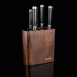 Katana Saya Pakkawood 6pc Damascus Knife Block Set -Kitchen Knife Store katanasayastudioshot03