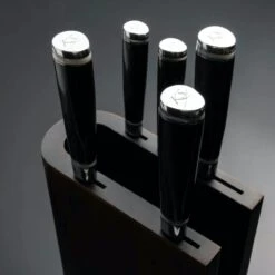 Katana Saya Pakkawood 6pc Damascus Knife Block Set -Kitchen Knife Store katanasayastudioshot06