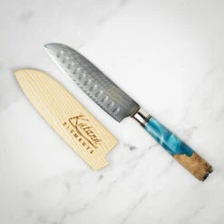 Katana Saya Ocean 12cm Damascus Santoku Knife -Kitchen Knife Store keb 01 katanasaya knife 4