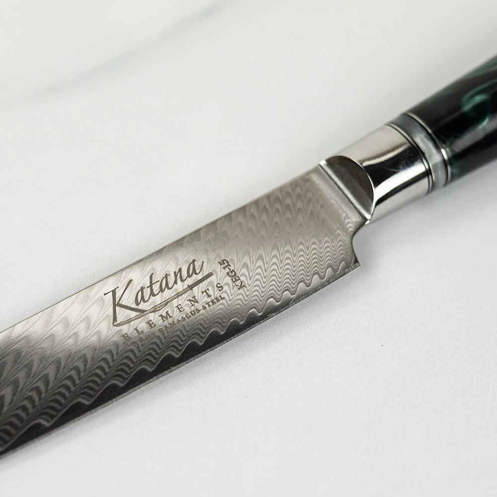 Katana Saya Rainforest 2pc Damascus Carving Set 6 Katana Saya Rainforest 2pc Damascus Carving Set - Image 4