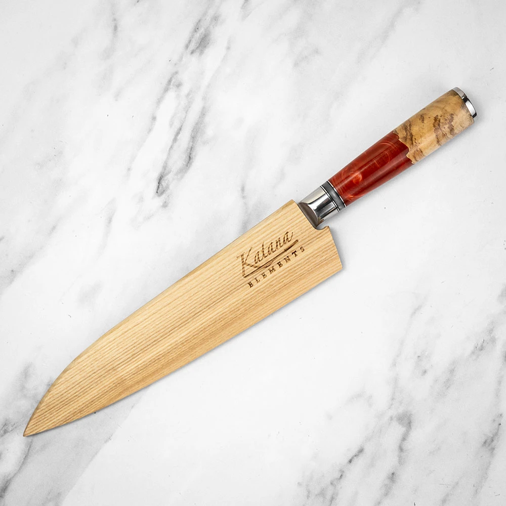 Katana Saya Volcanic 20cm Damascus Gyuto Knife 5 Katana Saya Volcanic 20cm Damascus Gyuto Knife - Image 3