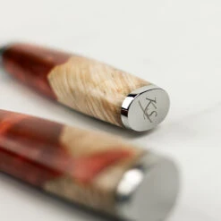 Katana Saya Volcanic 2pc Damascus Carving Set -Kitchen Knife Store ker 2015 2 katana damascus volcanic carving 3