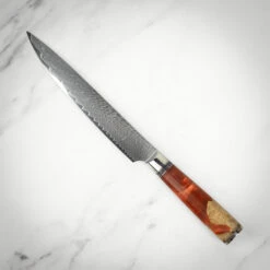 Katana Saya Volcanic 2pc Damascus Carving Set -Kitchen Knife Store ker 2015 2 katana damascus volcanic carving 5