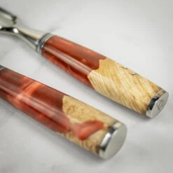 Katana Saya Volcanic 2pc Damascus Carving Set -Kitchen Knife Store ker 2015 2 katana damascus volcanic carving 7