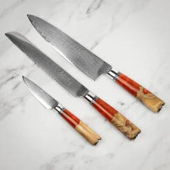 Katana Saya Volcanic 3pc Damascus Knife Set -Kitchen Knife Store ker 3167 katanasaya volcano 3knives 2