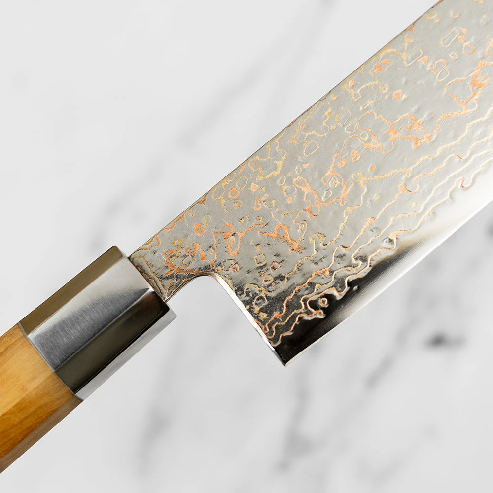 Katana Saya Flame 18cm Damascus Nakiri Knife 9 Katana Saya Flame 18cm Damascus Nakiri Knife - Image 7