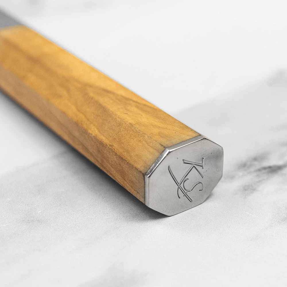 Katana Saya Flame 18cm Damascus Nakiri Knife 6 Katana Saya Flame 18cm Damascus Nakiri Knife - Image 4