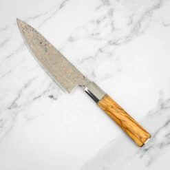 Katana Saya Flame 15cm Damascus Chef's Knife -Kitchen Knife Store kfo 14 katanasaya flame chef olivewood 20cm 1