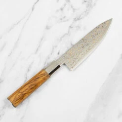 Katana Saya Flame 15cm Damascus Chef's Knife -Kitchen Knife Store kfo 14 katanasaya flame chef olivewood 20cm 2