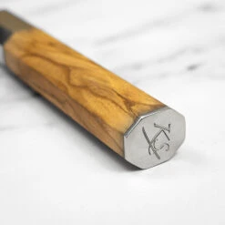 Katana Saya Flame 15cm Damascus Chef's Knife -Kitchen Knife Store kfo 14 katanasaya flame chef olivewood 20cm 5