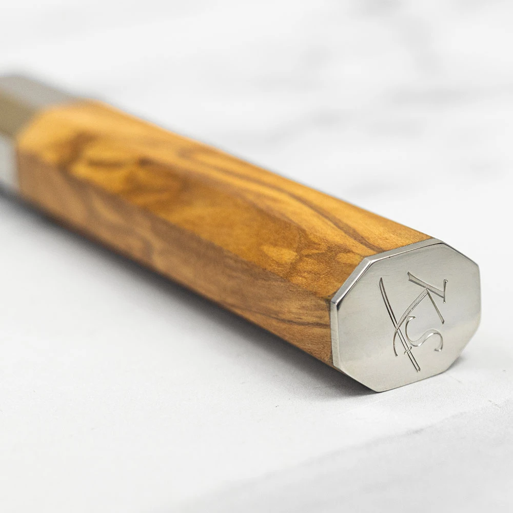 Katana Saya Flame 20cm Damascus Carving Knife 7 Katana Saya Flame 20cm Damascus Carving Knife - Image 5