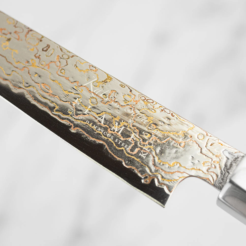 Katana Saya Flame 20cm Damascus Carving Knife 6 Katana Saya Flame 20cm Damascus Carving Knife - Image 4