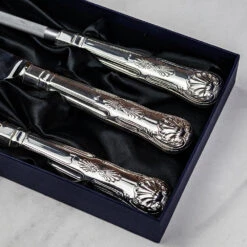 Arthur Price Of England Kings Silver Plate 3pc Carving Set -Kitchen Knife Store kipi0701 kingscarvingset 4