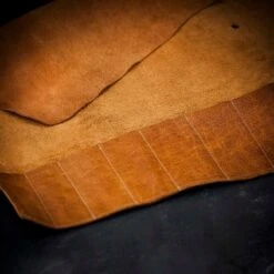 Crafted Cognac Leather Knife Roll -Kitchen Knife Store kniferollcognac5