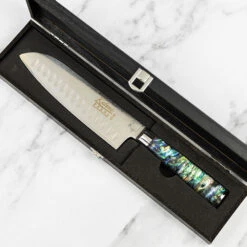 Katana Saya Pearl 18cm Damascus Santoku Knife