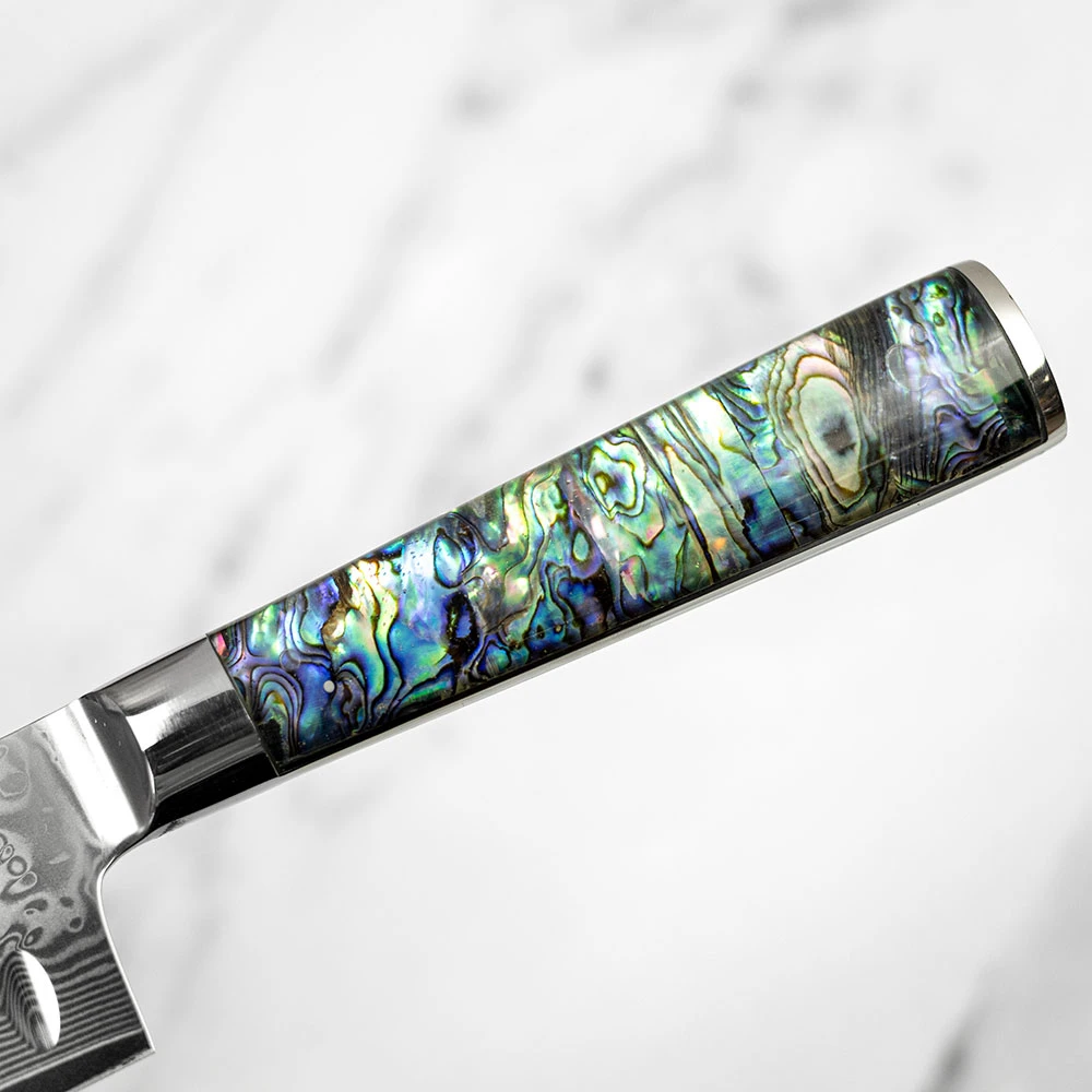 Katana Saya Pearl 18cm Damascus Santoku Knife 5 Katana Saya Pearl 18cm Damascus Santoku Knife - Image 3