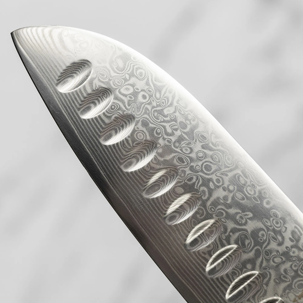 Katana Saya Pearl 18cm Damascus Santoku Knife 6 Katana Saya Pearl 18cm Damascus Santoku Knife - Image 4