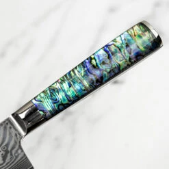 Katana Saya Pearl 20cm Damascus Gyuto Knife -Kitchen Knife Store kp 04 katanasaya pearl gyoto 20cm 4