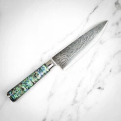 Katana Saya Pearl 15cm Damascus Chef's Knife -Kitchen Knife Store kp 14 katanasaya pearl chef 15cm 2