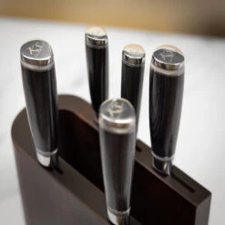 Katana Saya Pakkawood 6pc Damascus Knife Block Set -Kitchen Knife Store ks 600 6b katanasaya pakkawood knife block 4