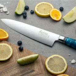 Katana Saya Ocean 3pc Damascus Knife Set -Kitchen Knife Store kselementslifestyle01 ocean keb 17