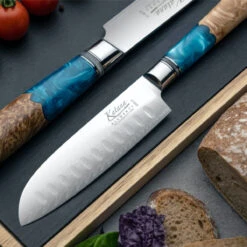 Katana Saya Ocean 12cm Damascus Santoku Knife -Kitchen Knife Store kselementslifestyle06 ocean keb 01 keb 15