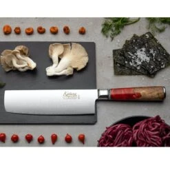 Katana Saya Volcanic 18cm Damascus Nakiri Knife 15 Katana Saya Volcanic 18cm Damascus Nakiri Knife -Kitchen Knife Store kselementslifestyle09 volcanic ker 03