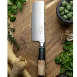 Katana Saya Rainforest 18cm Damascus Nakiri Knife 11 Katana Saya Rainforest 18cm Damascus Nakiri Knife -Kitchen Knife Store kselementslifestyle13 rainforest keg 03