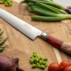 Katana Saya Volcanic 20cm Damascus Gyuto Knife 21 Katana Saya Volcanic 20cm Damascus Gyuto Knife -Kitchen Knife Store kselementslifestyle22 volcanic ker 04