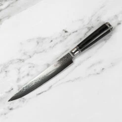 Katana Saya Pakkawood 20cm Damascus Carving Knife -Kitchen Knife Store ksl15 katanasaya damascus 1
