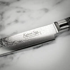 Katana Saya Pakkawood 20cm Damascus Carving Knife -Kitchen Knife Store ksl15 katanasaya damascus 3