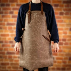 Crafted Vintage Leather Apron 20 Crafted Vintage Leather Apron -Kitchen Knife Store leatheraprongrey 1 1