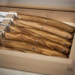Jean Dubost Le Thiers Steak Knives 6 Piece Set With Olive Wood Handles 11 Jean Dubost Le Thiers Steak Knives 6 Piece Set With Olive Wood Handles -Kitchen Knife Store lethierssteakknives6 1