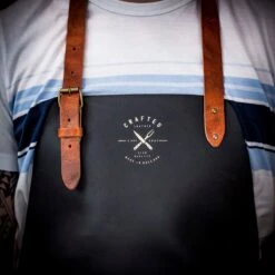 Crafted Vintage Leather Apron 22 Crafted Vintage Leather Apron -Kitchen Knife Store longblackapron3 1