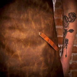 Crafted Vintage Leather Apron 31 Crafted Vintage Leather Apron -Kitchen Knife Store longcognacapron2 1