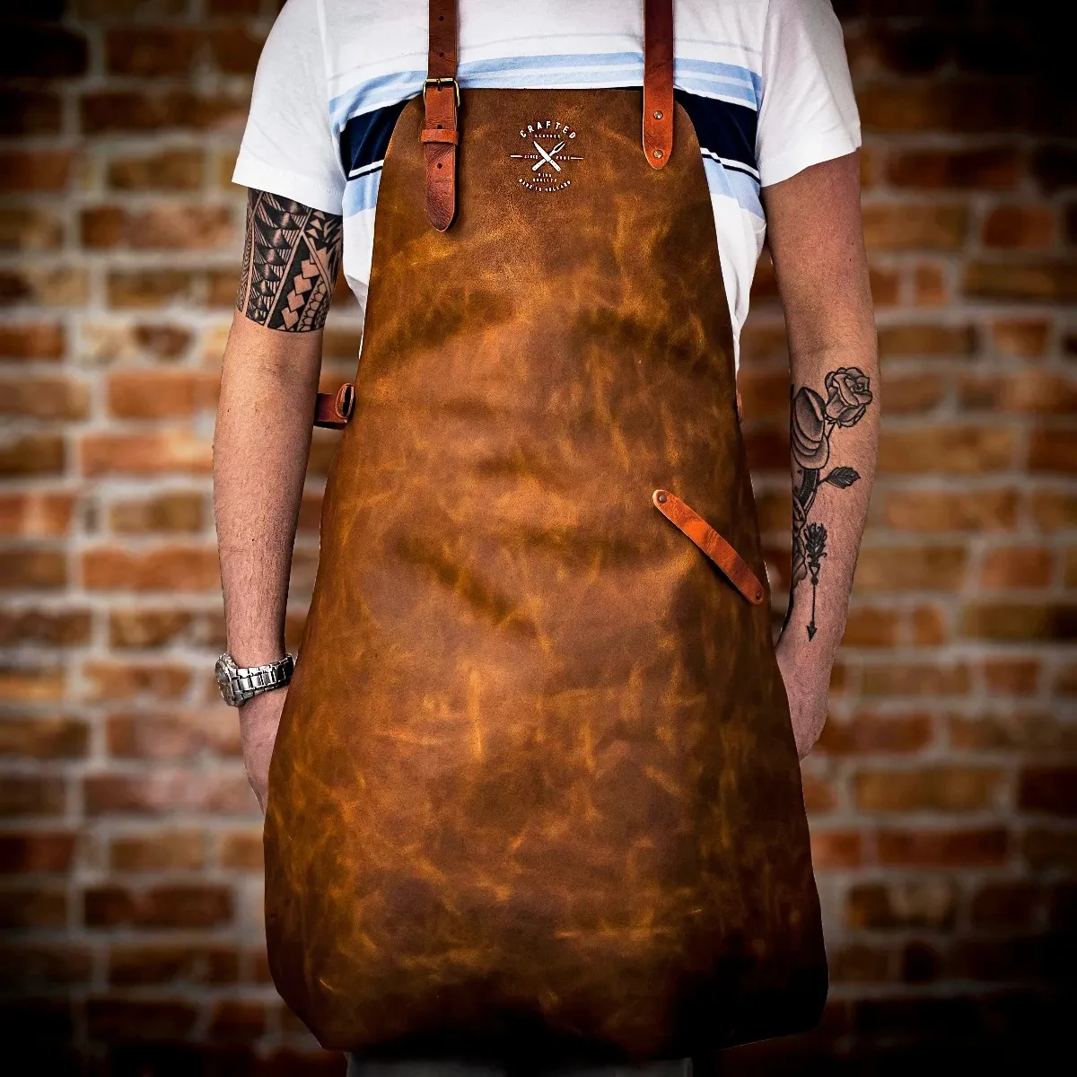 Crafted Vintage Leather Apron 4 Crafted Vintage Leather Apron - Image 2