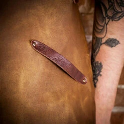 Crafted Vintage Leather Apron 33 Crafted Vintage Leather Apron -Kitchen Knife Store longsandapron3 1