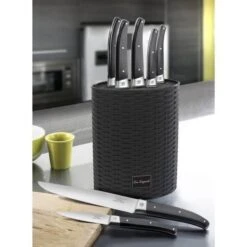 Lou Laguiole Universal Oval Knife Block - Braided Design 5 Lou Laguiole Universal Oval Knife Block - Braided Design -Kitchen Knife Store lou laguiole universal oval knife block braided 1