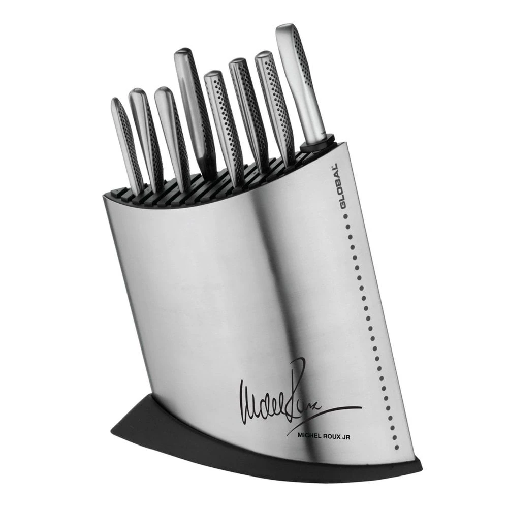 Michel Roux Jnr Global 10 Piece MRJ Knife Block Set In Stainless Steel 3 Michel Roux Jnr Global 10 Piece MRJ Knife Block Set In Stainless Steel