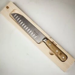 Jean Dubost Pradel 1920 Oak Handle 6.5" Santoku Knife